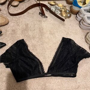 Women’s Elegant Black Lace Micro Top